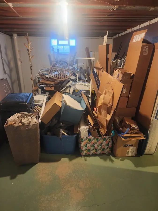 Roll-off dumpster container at job site for 4 Yard Dumpster Rental in Brea